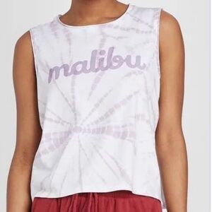 Colsie Malibu Barbie tie dye crop tank top